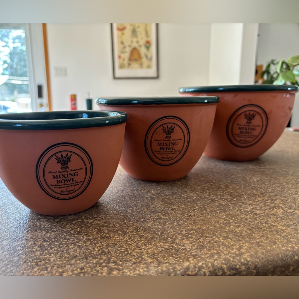 Terracotta Mixing Bowls - Set of three - Made in Portugal